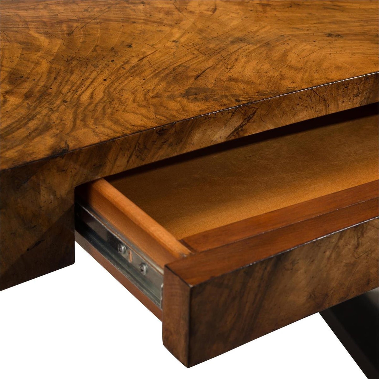 005 SR-863568 | Closeup | Curved Walnut Desk by John-Richard in walnut. Made from unique in a modern style.