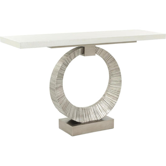 Leili Console Table by John-Richard in antique pewter. Made from unique in a modern style.