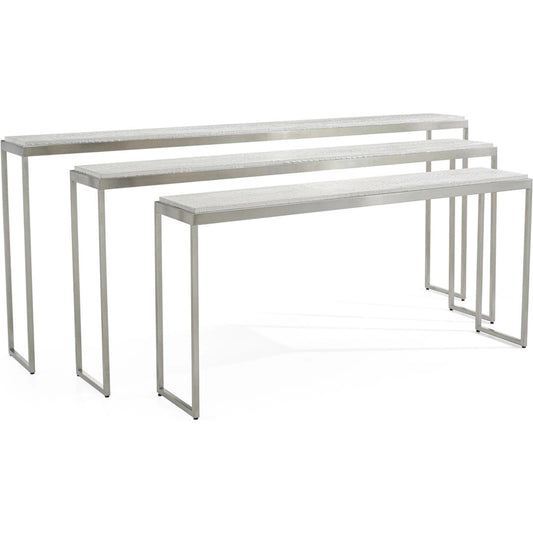 Silvered Kano Nesting Tables (Set of 3) by John-Richard in silver. Made from unique in a modern style.