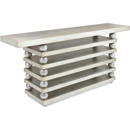 Camadas Console Table by John-Richard in light brown, brown. Made from oak wood, fiberglass in a transitional style.