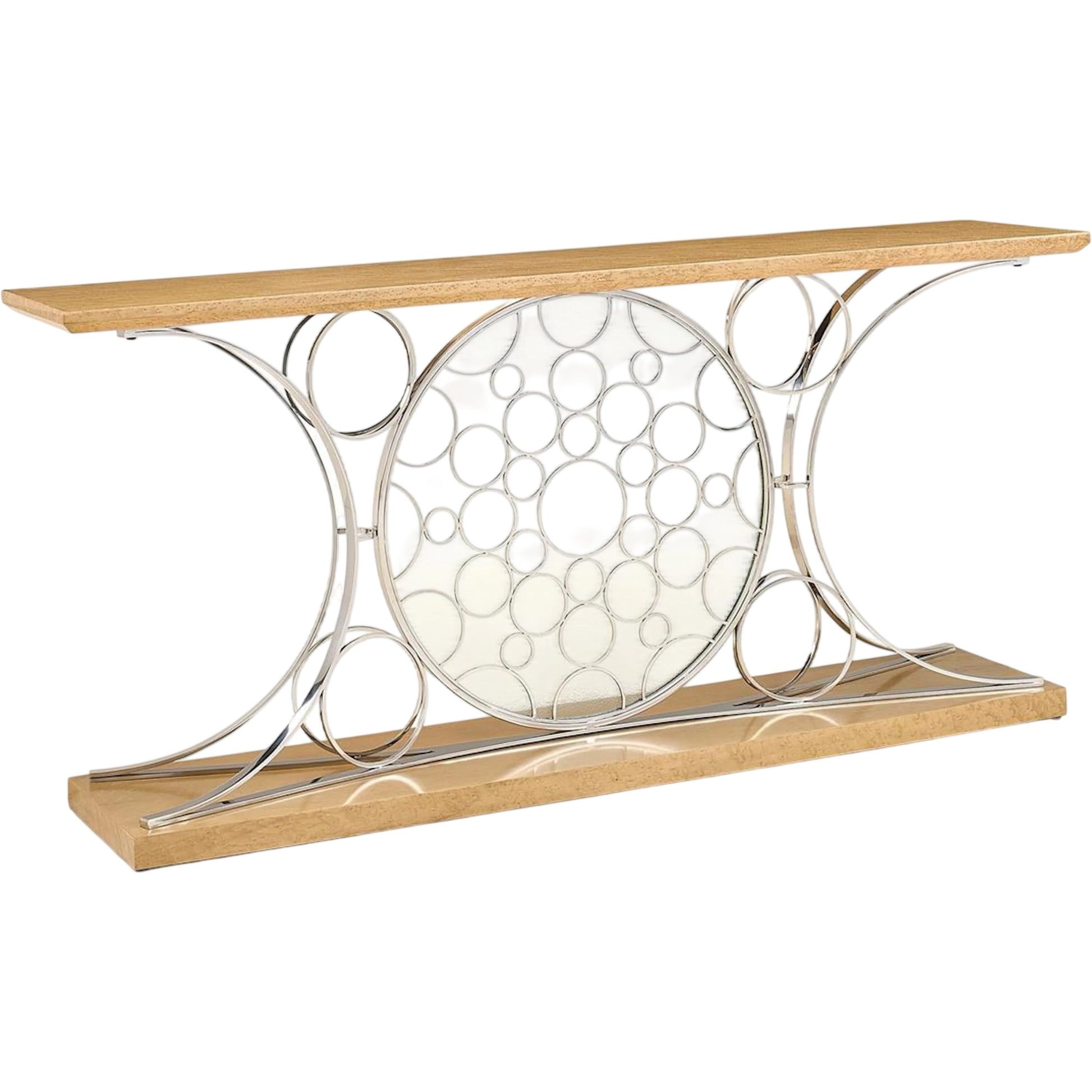 Anneaux Lighted Console Table by John-Richard. Made from unique in a unique style.