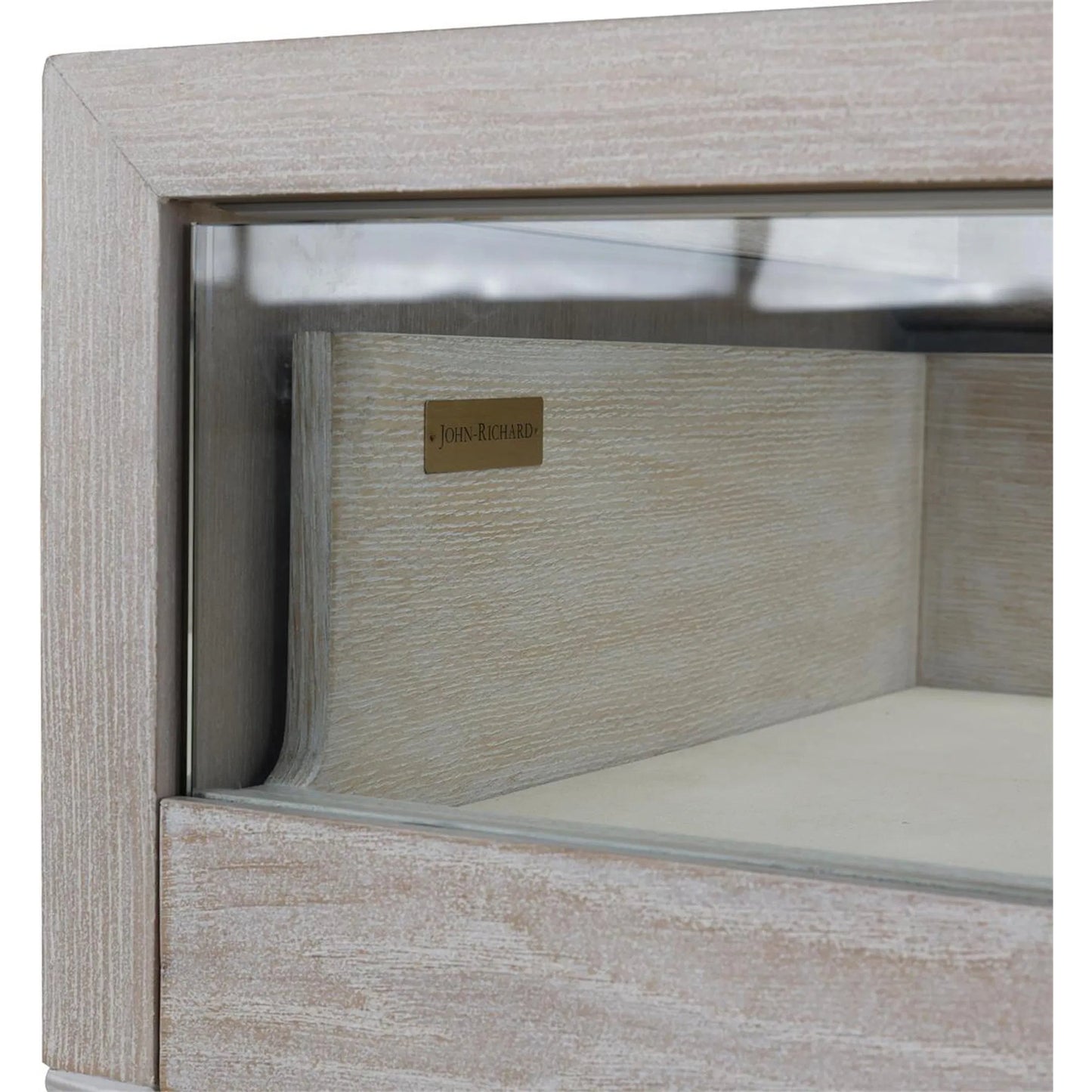 003 SI-2537299 | Closeup | Galicia Two-Drawer Lighted Console Table by John-Richard in ivory. Made from unique in a unique style.