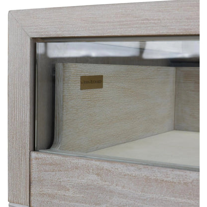 Galicia Two-Drawer Lighted Console Table by John-Richard in ivory. Made from unique in a unique style.
