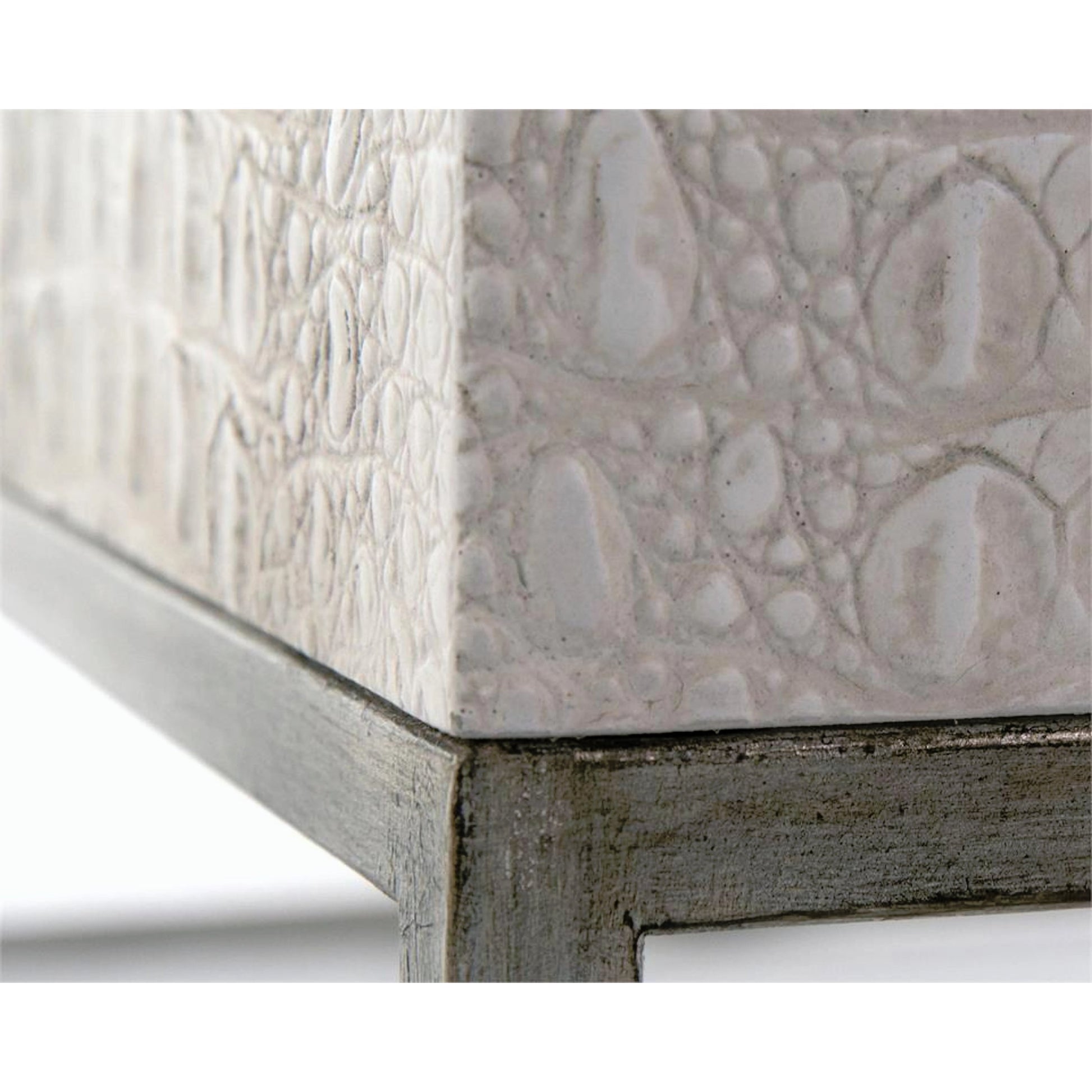 Kano Cocktail Table by John-Richard in cream, silver, white. Made from metal in a modern style.