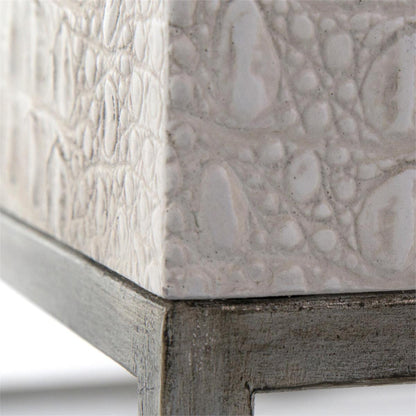 Kano Cocktail Table by John-Richard in cream, silver, white. Made from metal in a modern style.