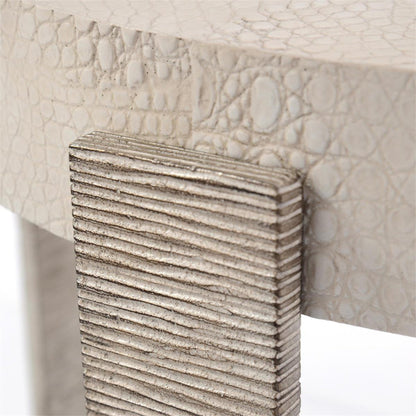 Kano Side Table by John-Richard in cream, silver, white. Made from unique in a modern style.