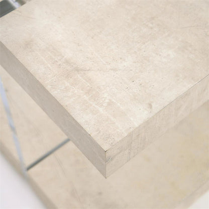Loftus Side Table by John-Richard in pewter, silver. Made from acrylic in a modern style.