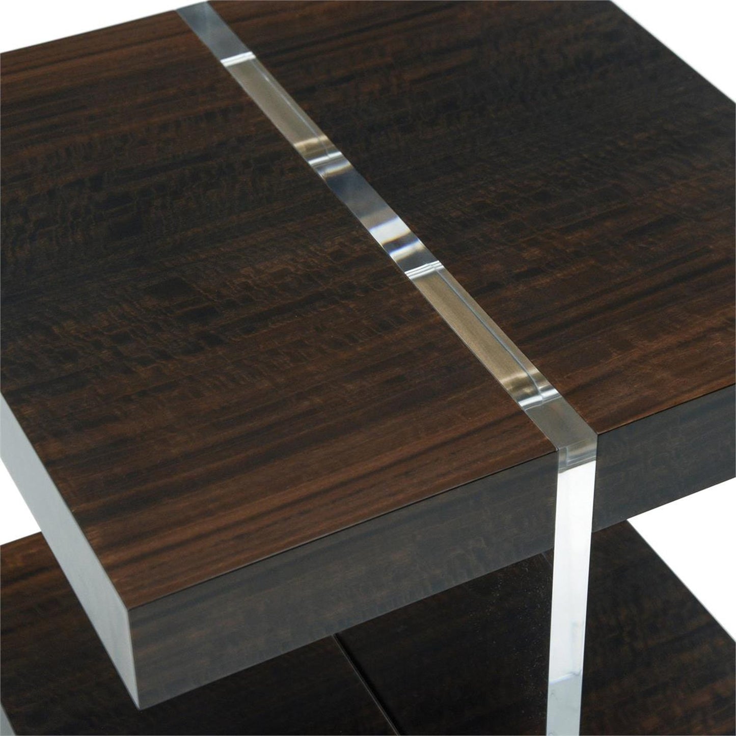 004 SR-862916 | Closeup | Ashton Gate Side Table by John-Richard in gold. Made from acrylic in a modern style.