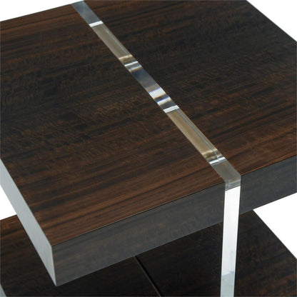 Ashton Gate Side Table by John-Richard in gold. Made from acrylic in a modern style.