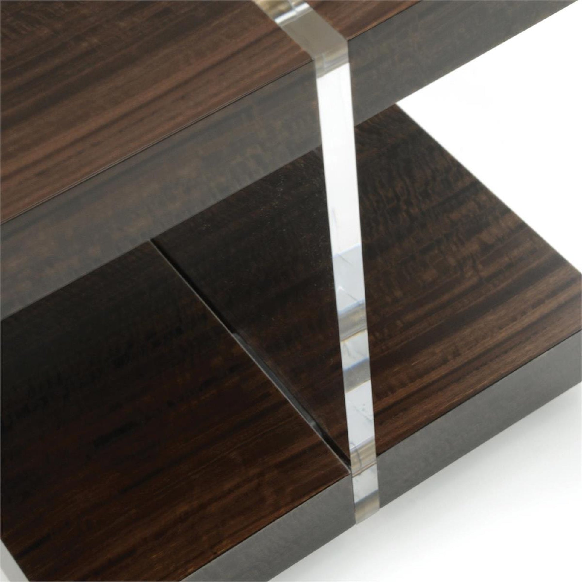 Ashton Gate Side Table by John-Richard in gold. Made from acrylic in a modern style.