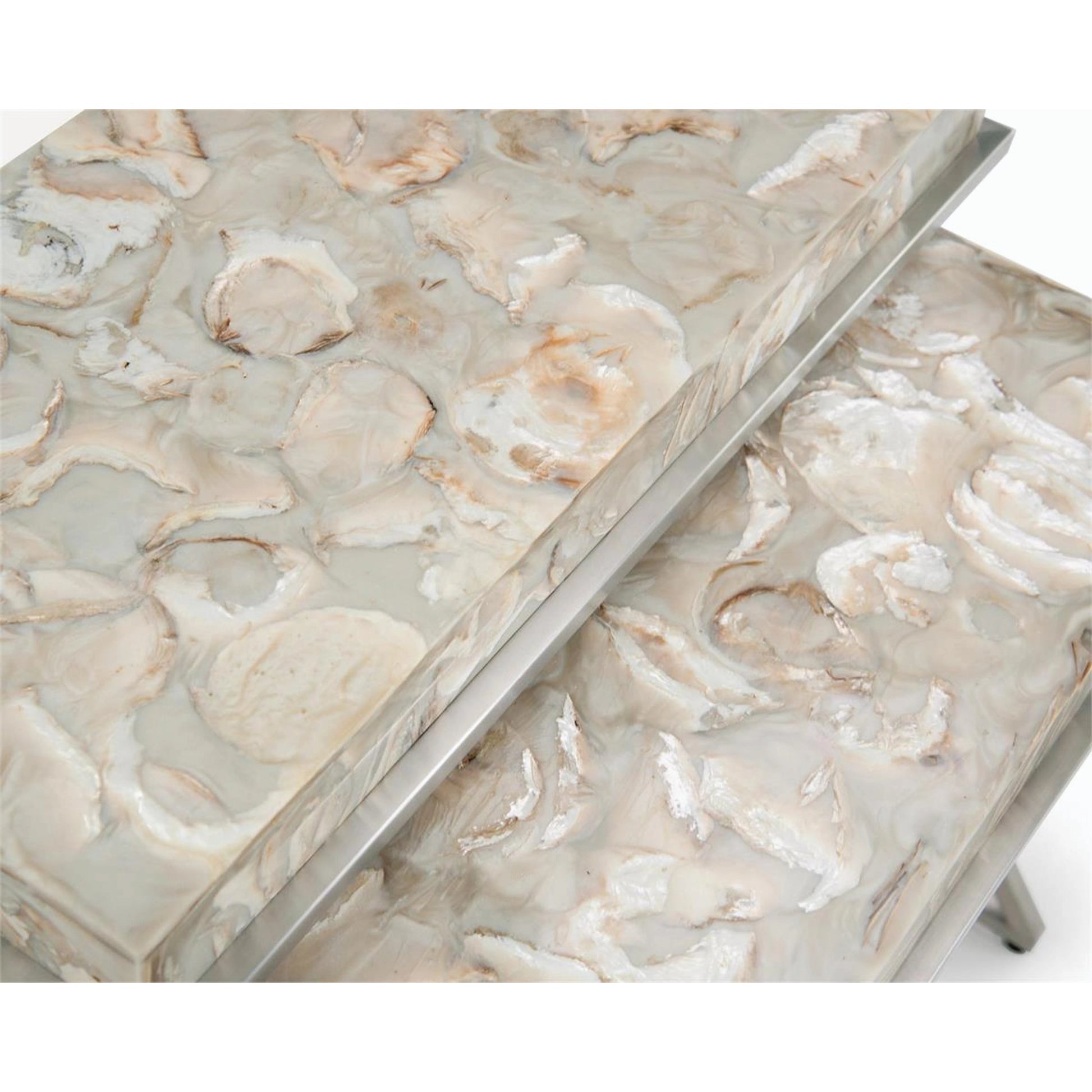 Bottaro Nesting Side Tables by John-Richard in natural. Made from steel in a modern style.