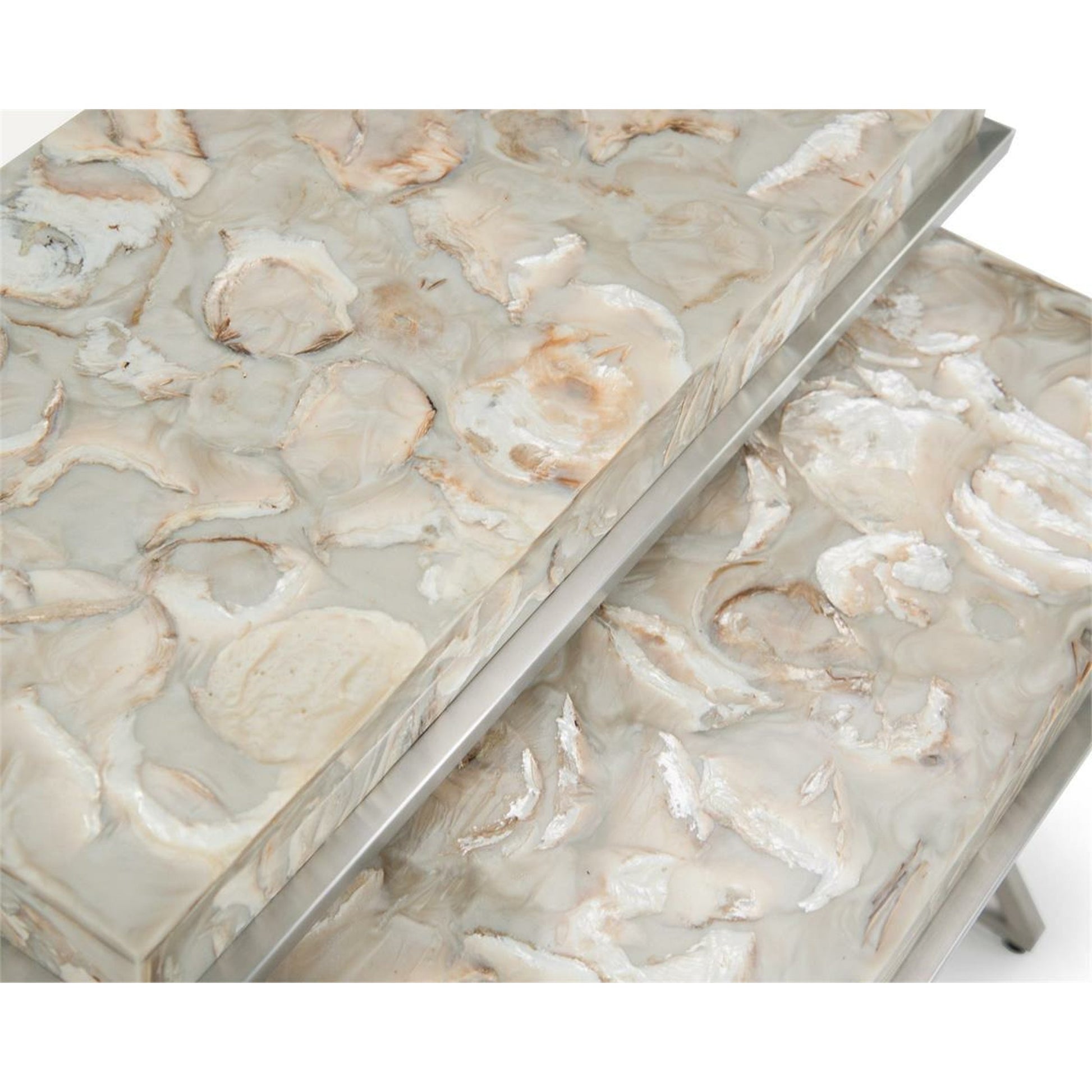 Bottaro Nesting Side Tables by John-Richard in natural. Made from steel in a modern style.