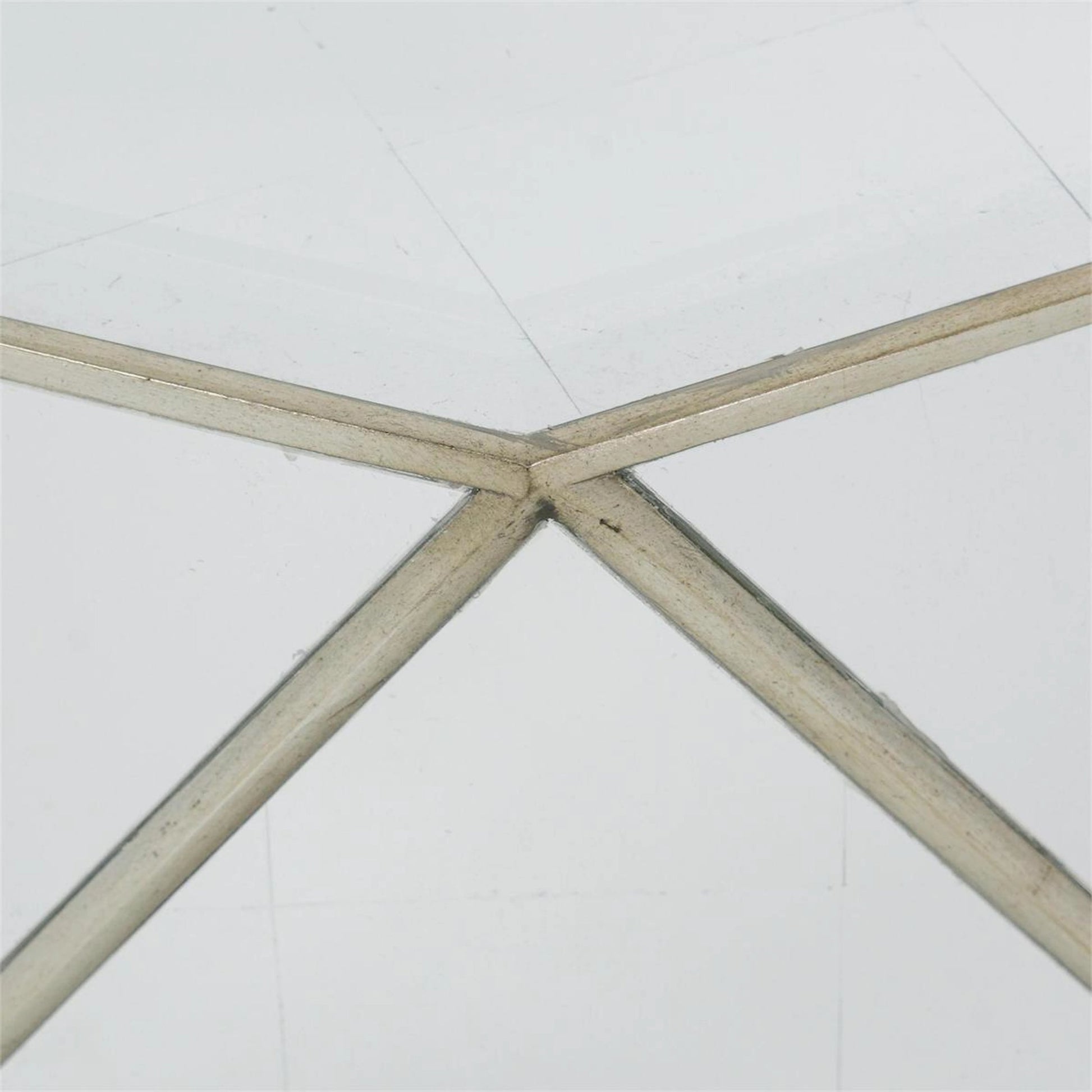Radiant Cocktail Table by John-Richard in burnished silver leaf. Made from unique in a modern style.