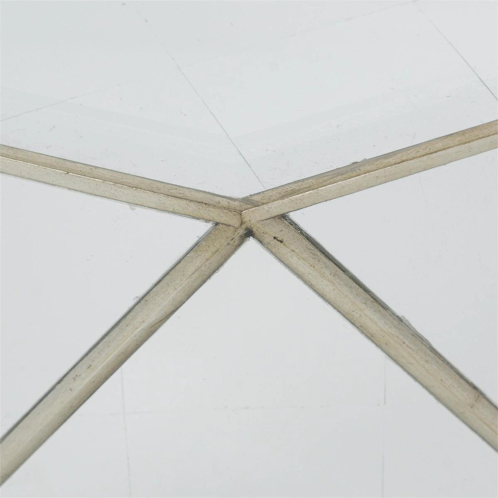 Radiant Cocktail Table by John-Richard in burnished silver leaf. Made from unique in a modern style.