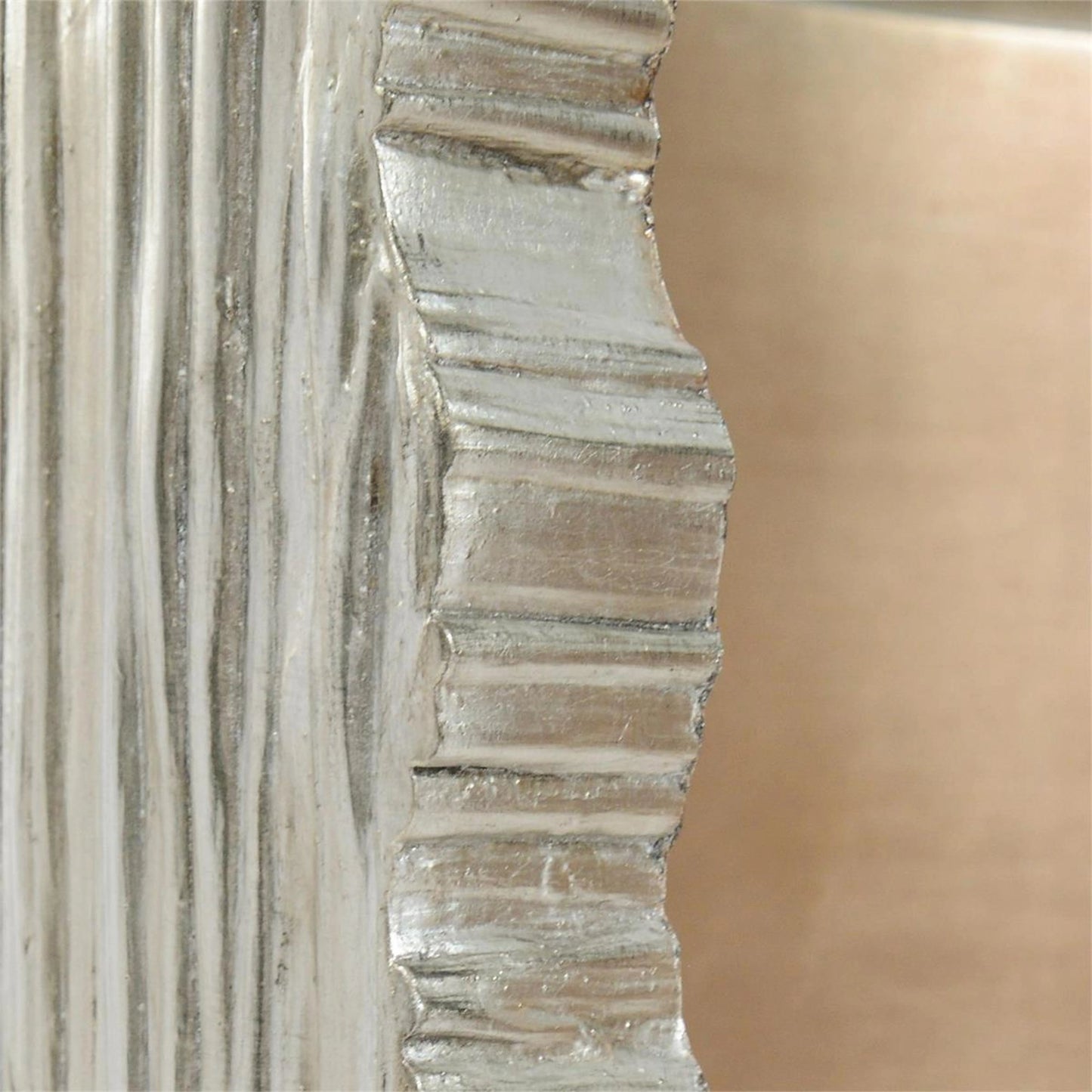 002 SI-1989053 | Closeup | Pyrenees Cocktail Table by John-Richard in burnished silver leaf, valyrian gold leaf. Made from unique in a modern style.