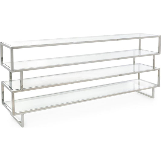 Drake Sofa Table by John-Richard in silver. Made from unique in a modern style.