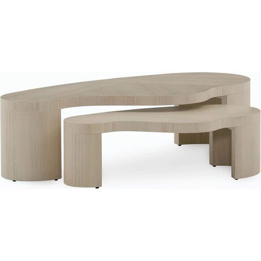 White Washed Aero Cocktail Tables, Set of Two by John-Richard. Made from unique in a modern style.