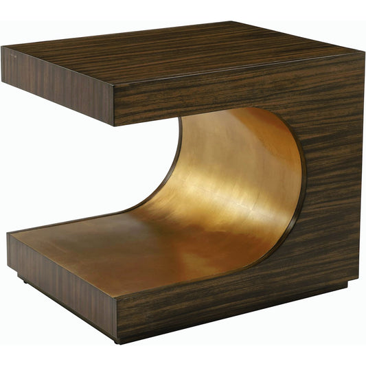 Groove Side Table by John-Richard in gold. Made from unique in a modern style.