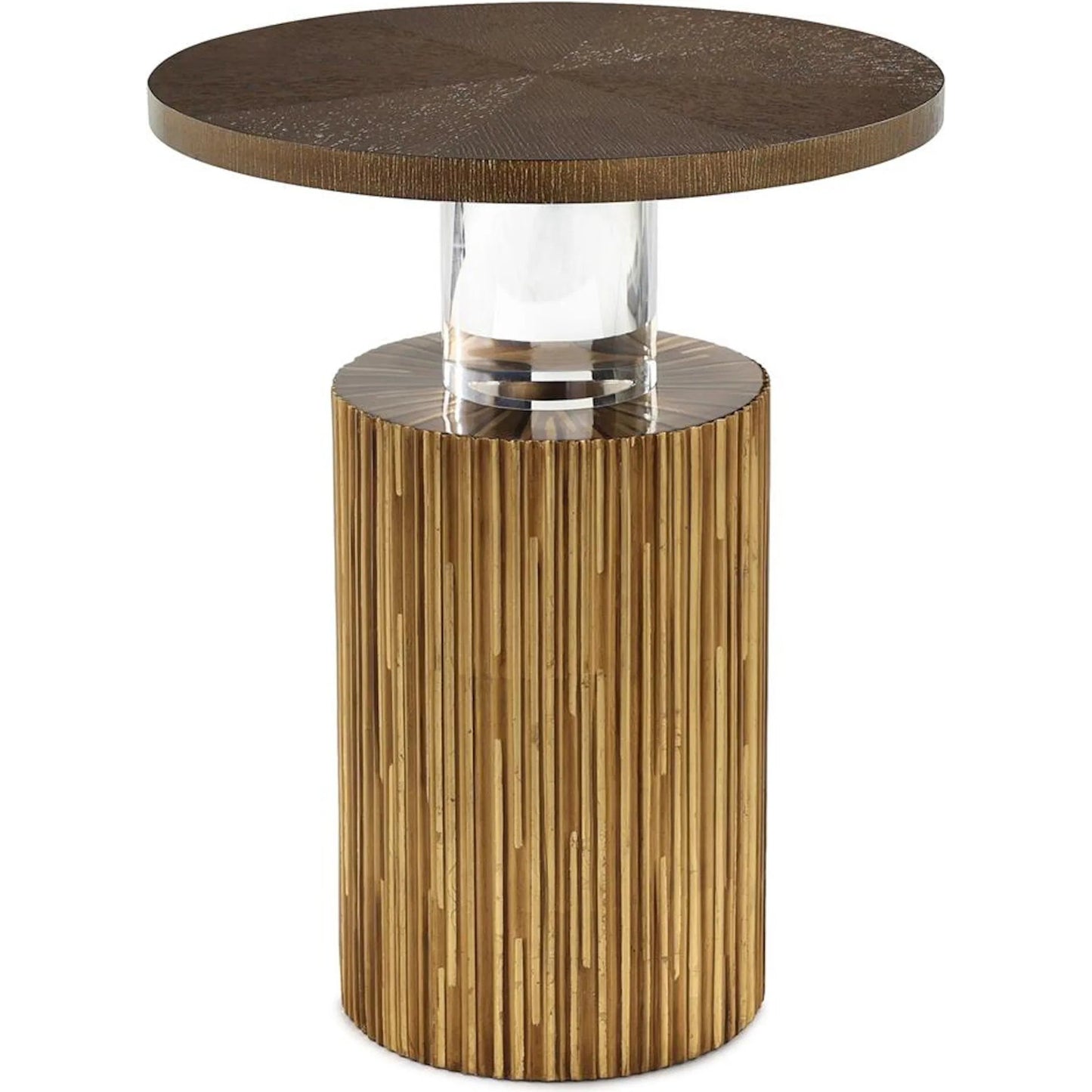 001 SI-2372969 | Primary Silo | Beacon Side Table by John-Richard in natural, dark brown, clear and linea oro, shire. Made from oak wood, acrylic in a modern style.