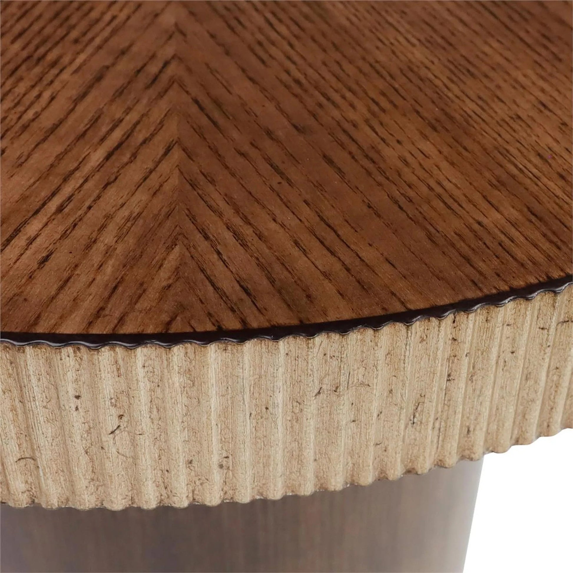 Bari Side Table by John-Richard in natural, valyrian gold and monopoli. Made from ash wood in a transitional style.