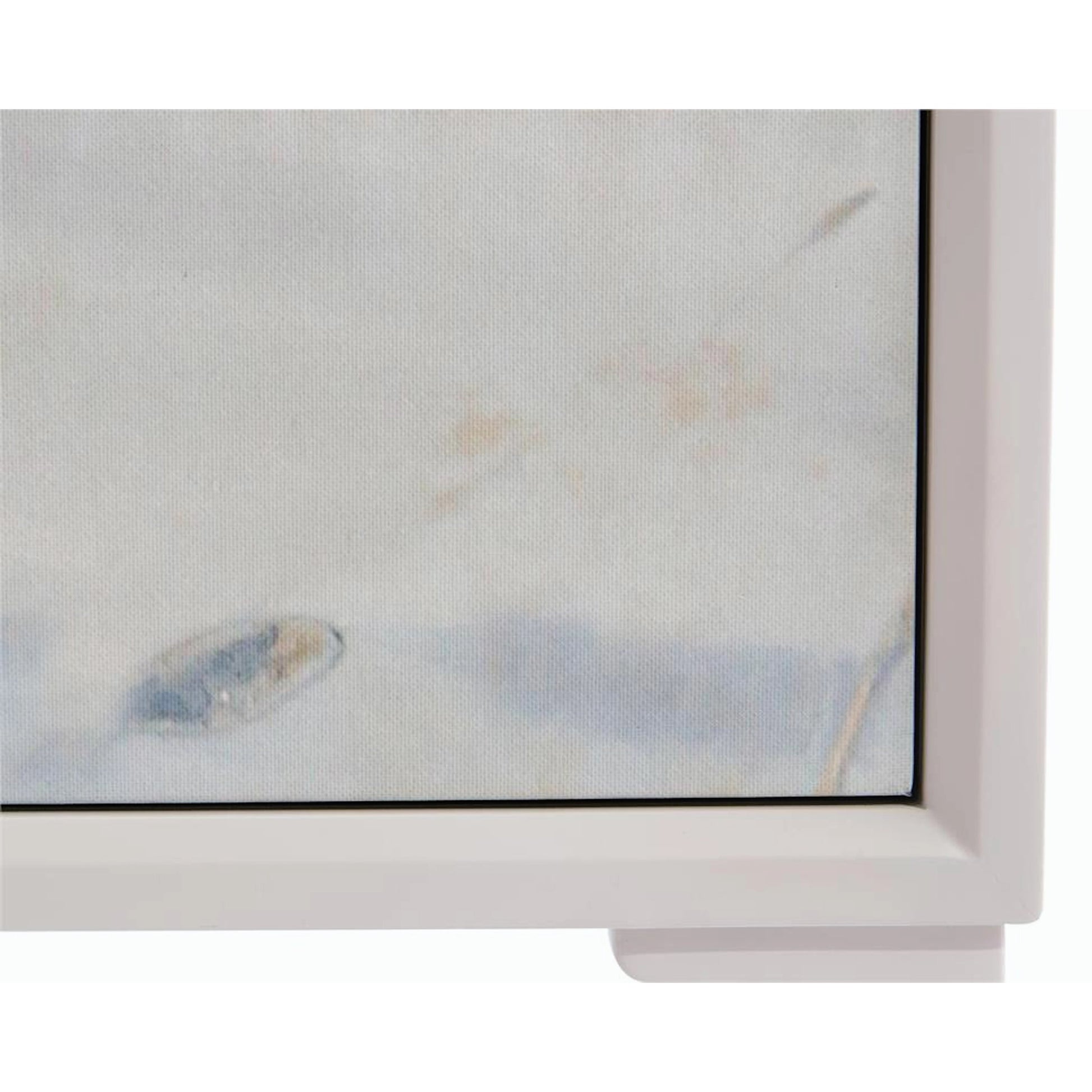 River Cabinet by John-Richard in blue, gray and light gray. Made from tulip, mdf, giclee, aluminum in a coastal style.