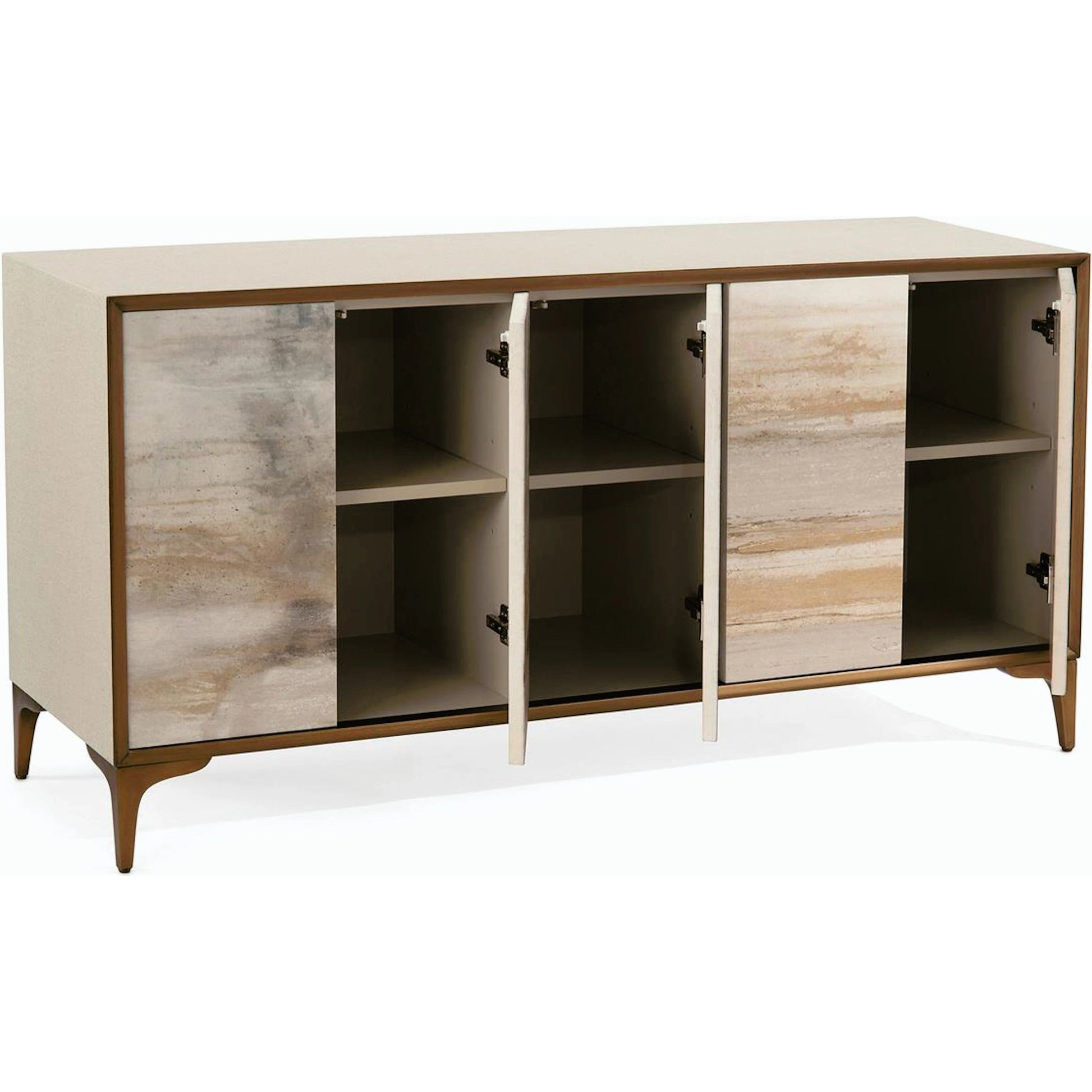 Solstice Sideboard by John-Richard in gold, white. Made from unique in a eclectic & global style.