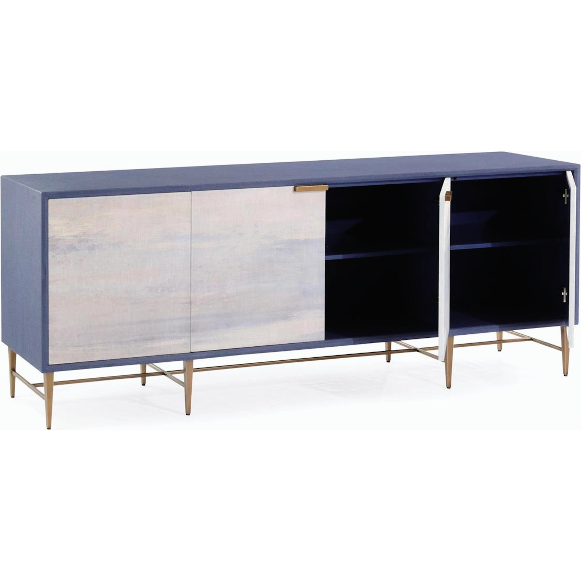 Skyscape Sideboard by John-Richard in brass, indigo. Made from brass, steel in a eclectic & global style.