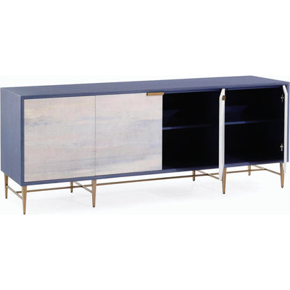 Skyscape Sideboard by John-Richard in brass, indigo. Made from brass, steel in a eclectic & global style.