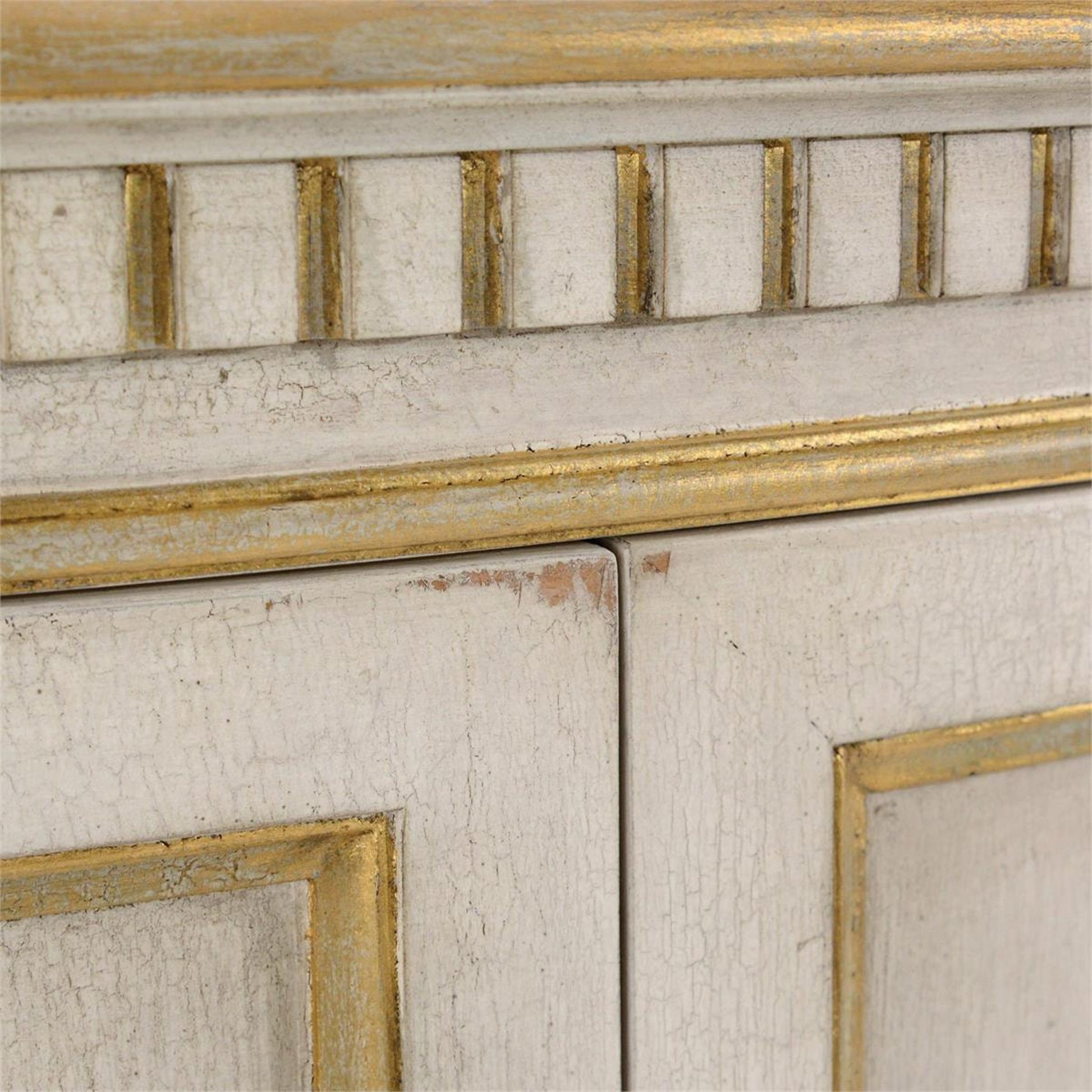 Volnay Demilune Cabinet by John-Richard in brass, cream, gold. Made from brass in a traditional style.