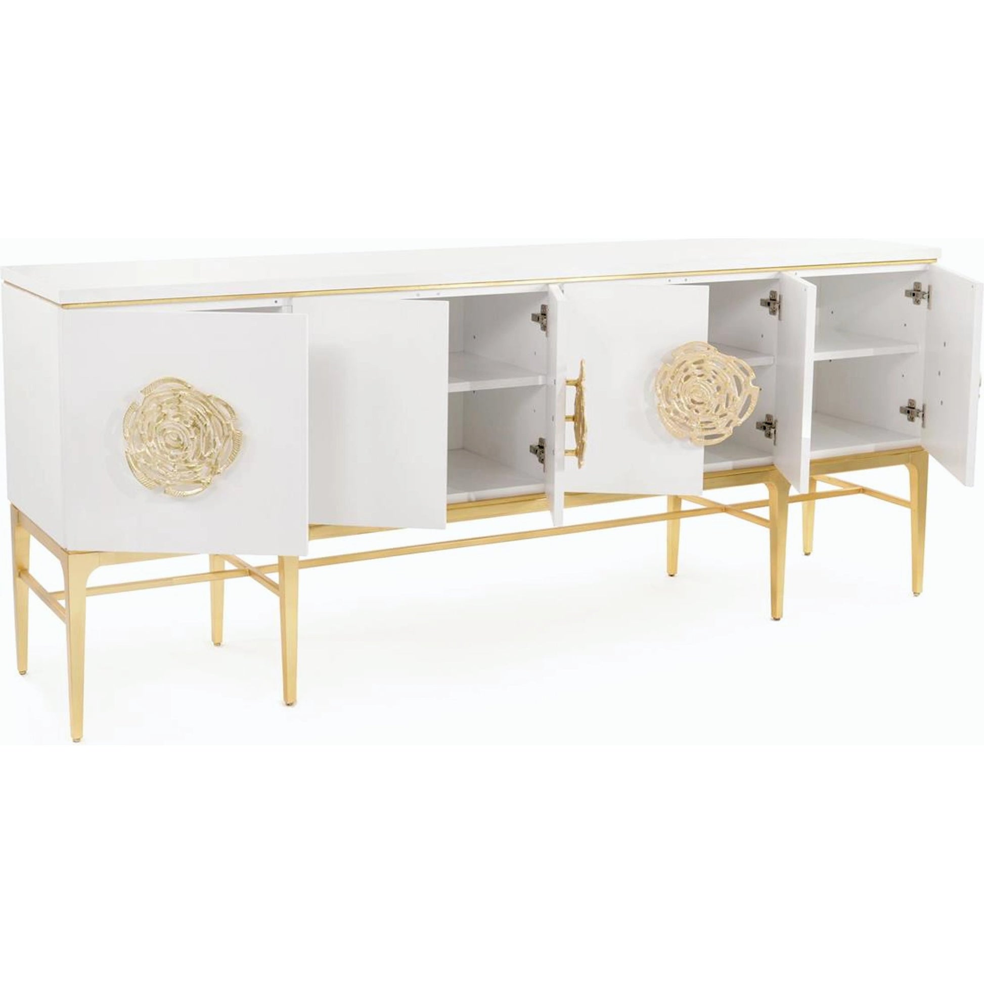 Moder Sideboard by John-Richard in ash, beluga, gold. Made from acrylic, steel in a transitional style.