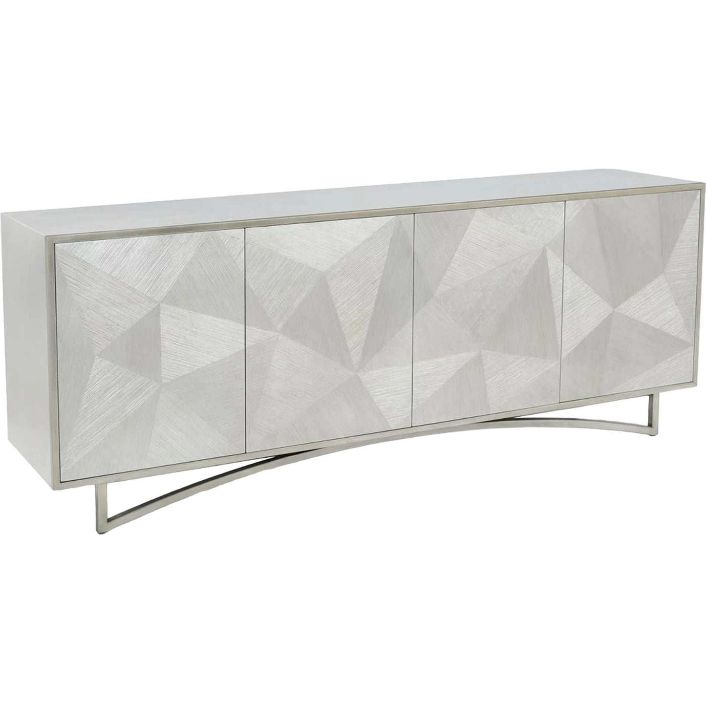 000 SI-1757156 | Primary Silo | Vertex Sideboard by John-Richard in silver whitewash, aluminum leaf. Made from unique in a transitional style.