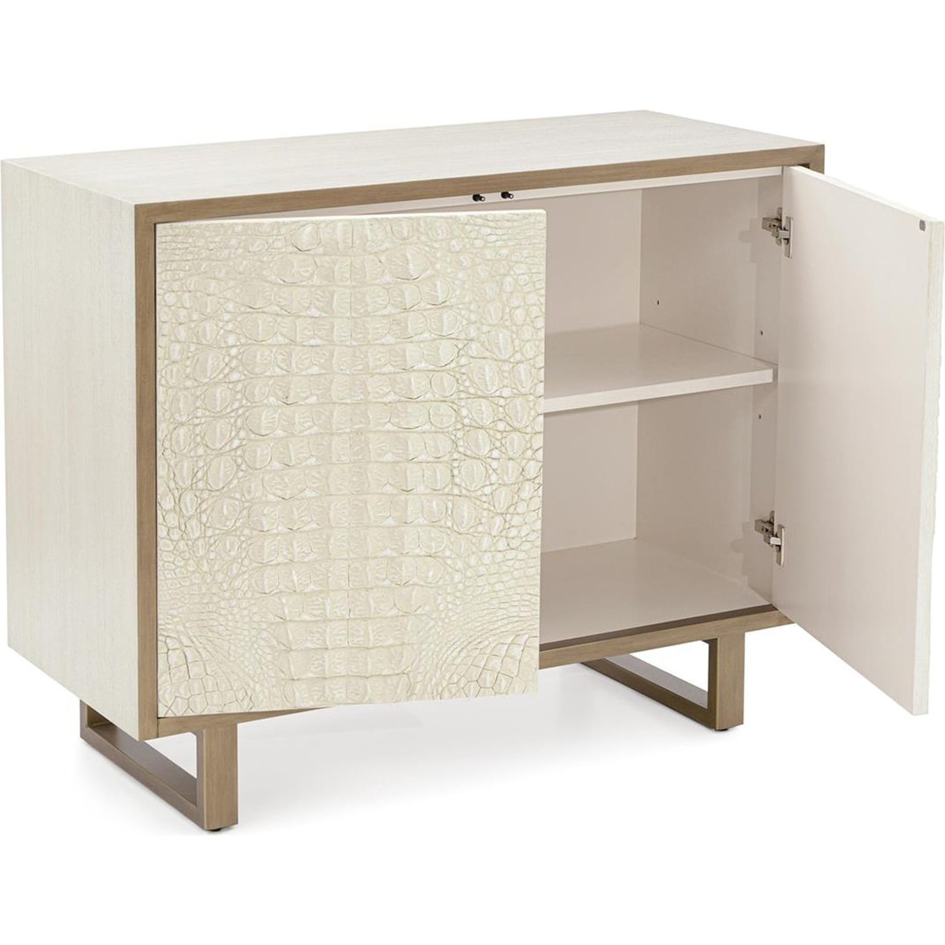 Kano Chest by John-Richard in antique beluga. Made from brass, metal in a modern style.