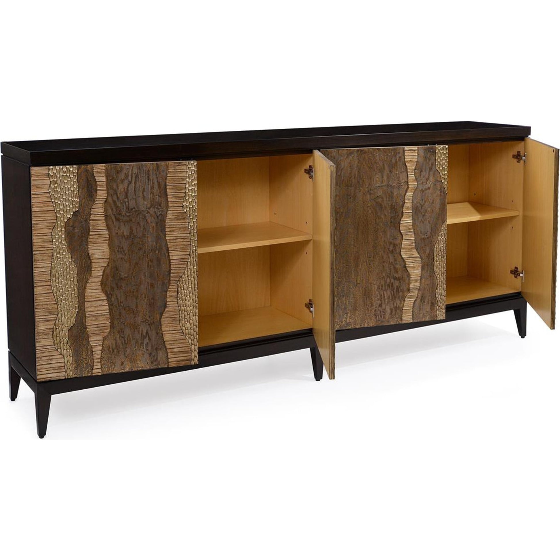 River's Edge Sideboard by John-Richard in espresso. Made from unique in a transitional style.