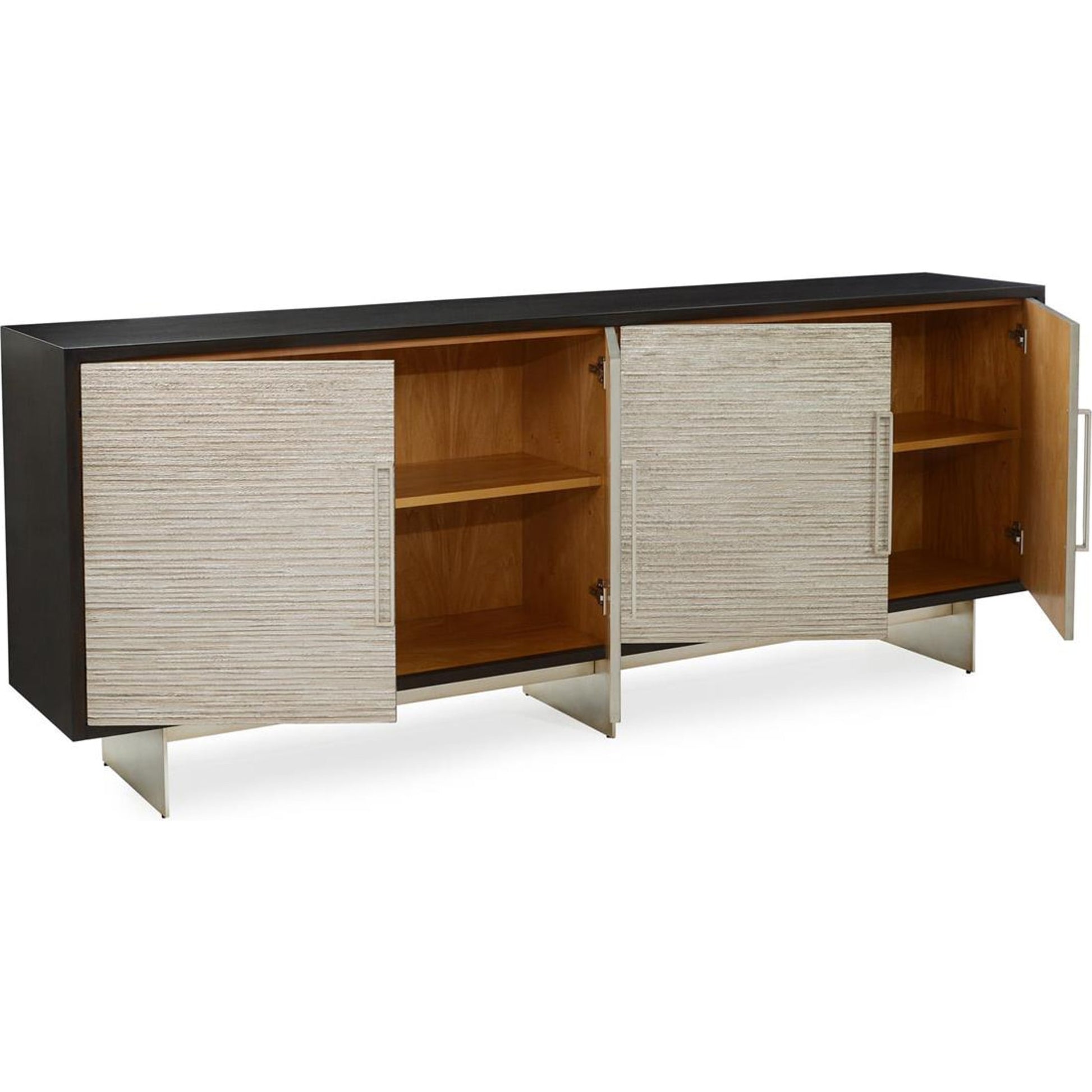 Saro Credenza by John-Richard in red and espresso. Made from unique in a modern style.
