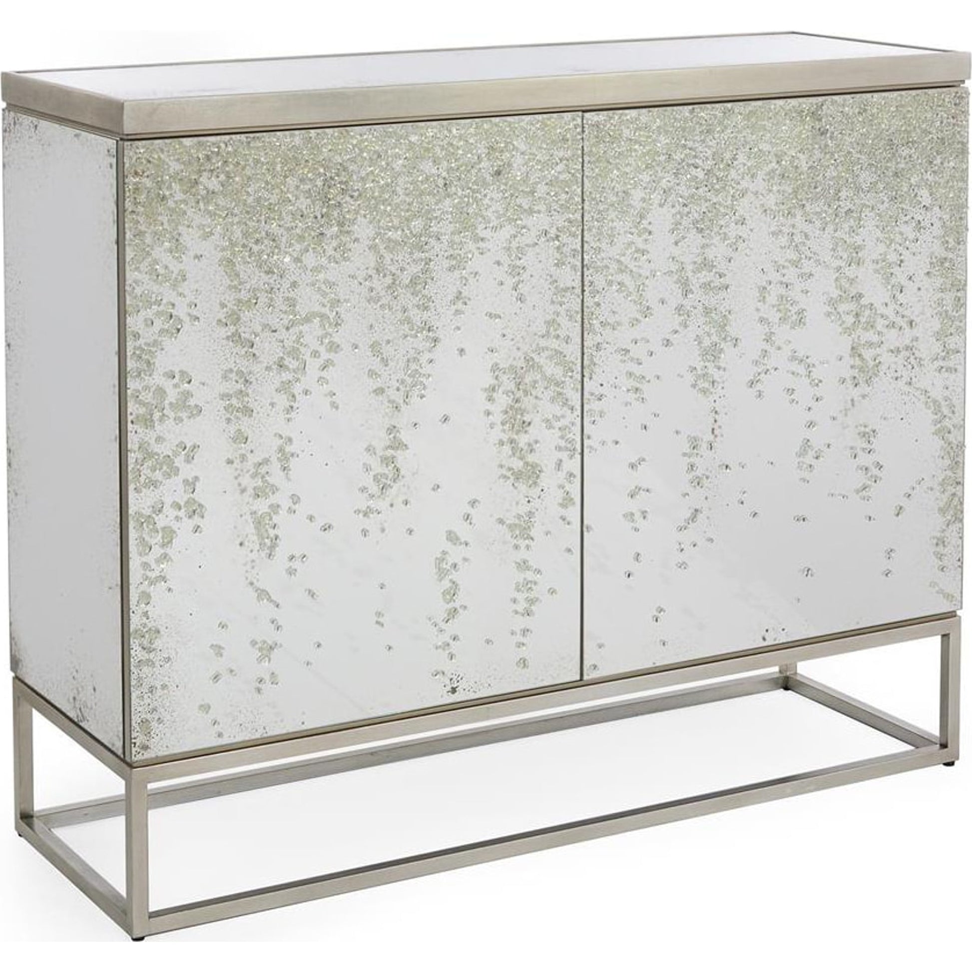 Aeolian Two-Door Cabinet by John-Richard in antique silver. Made from unique in a modern style.