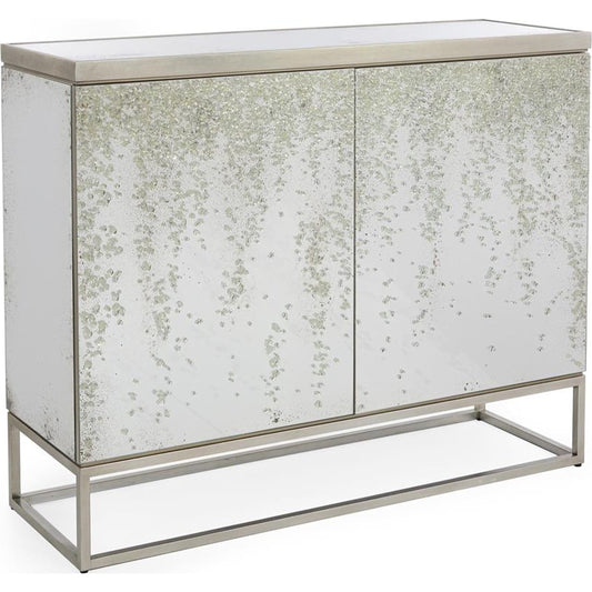 Aeolian Two-Door Cabinet by John-Richard in antique silver. Made from unique in a modern style.