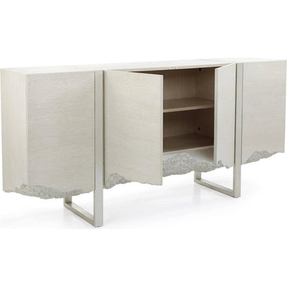 Terreno Four-Door Credenza by John-Richard in ivory. Made from unique in a modern style.