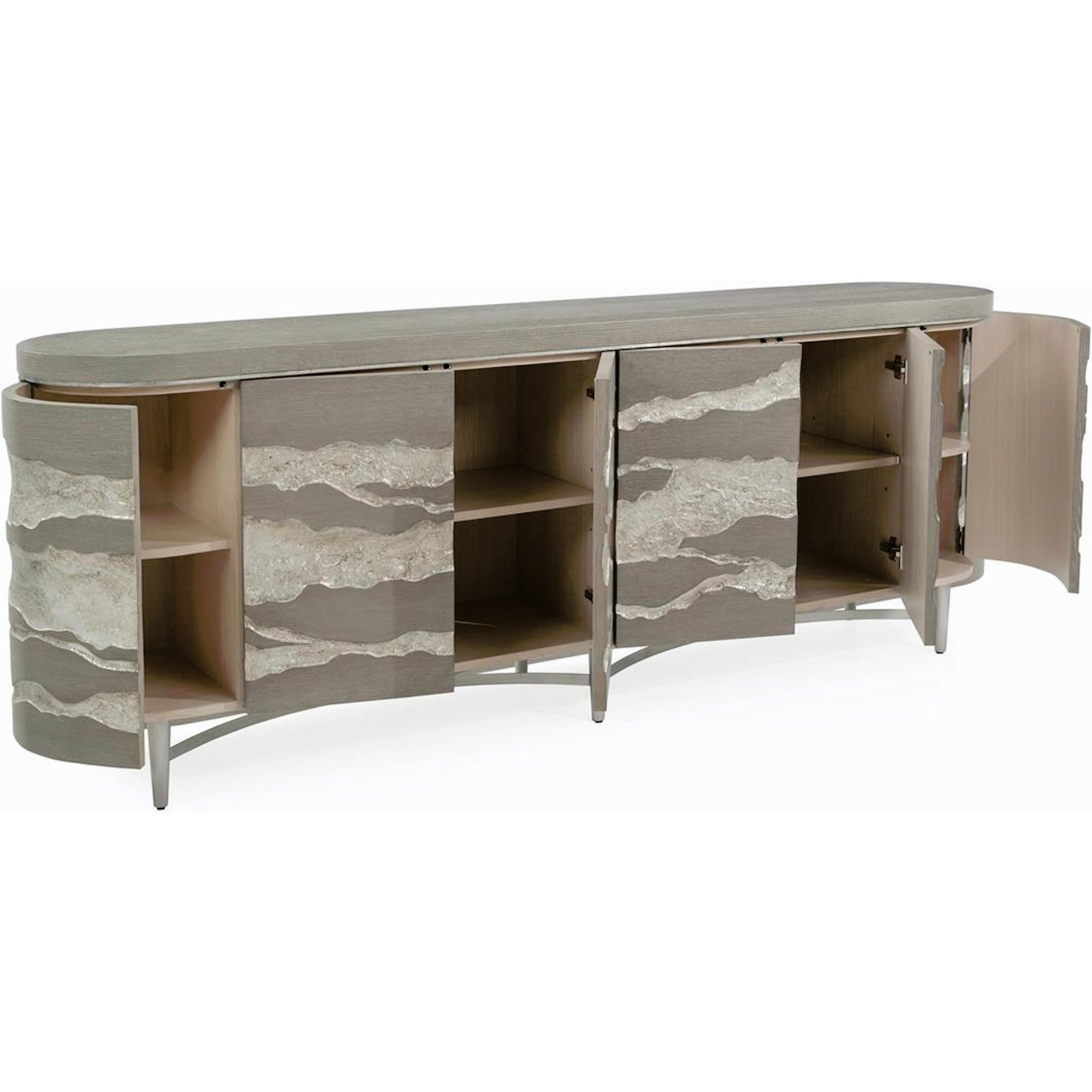 Alpine Credenza by John-Richard in gray. Made from unique in a modern style.
