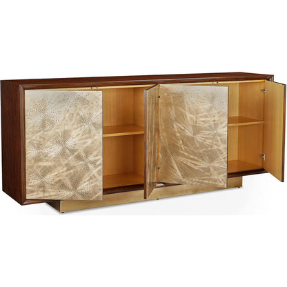 Sloane Four-Door Credenza by John-Richard in black. Made from unique in a unique style.