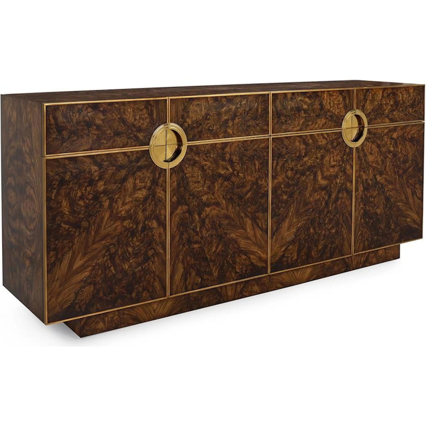 001 SI-2373375 | Primary Silo | Hestra Foor-Door Credenza by John-Richard in black and lucerne, antique gold. Made from unique in a traditional style.