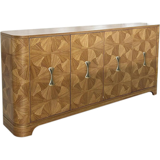 Kerala Four-Door Credenza by John-Richard in brown, white brass. Made from unique in a unique style.