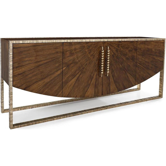 Korina Four-Door Credenza by John-Richard in olive brown, valyrian gold. Made from unique in a unique style.