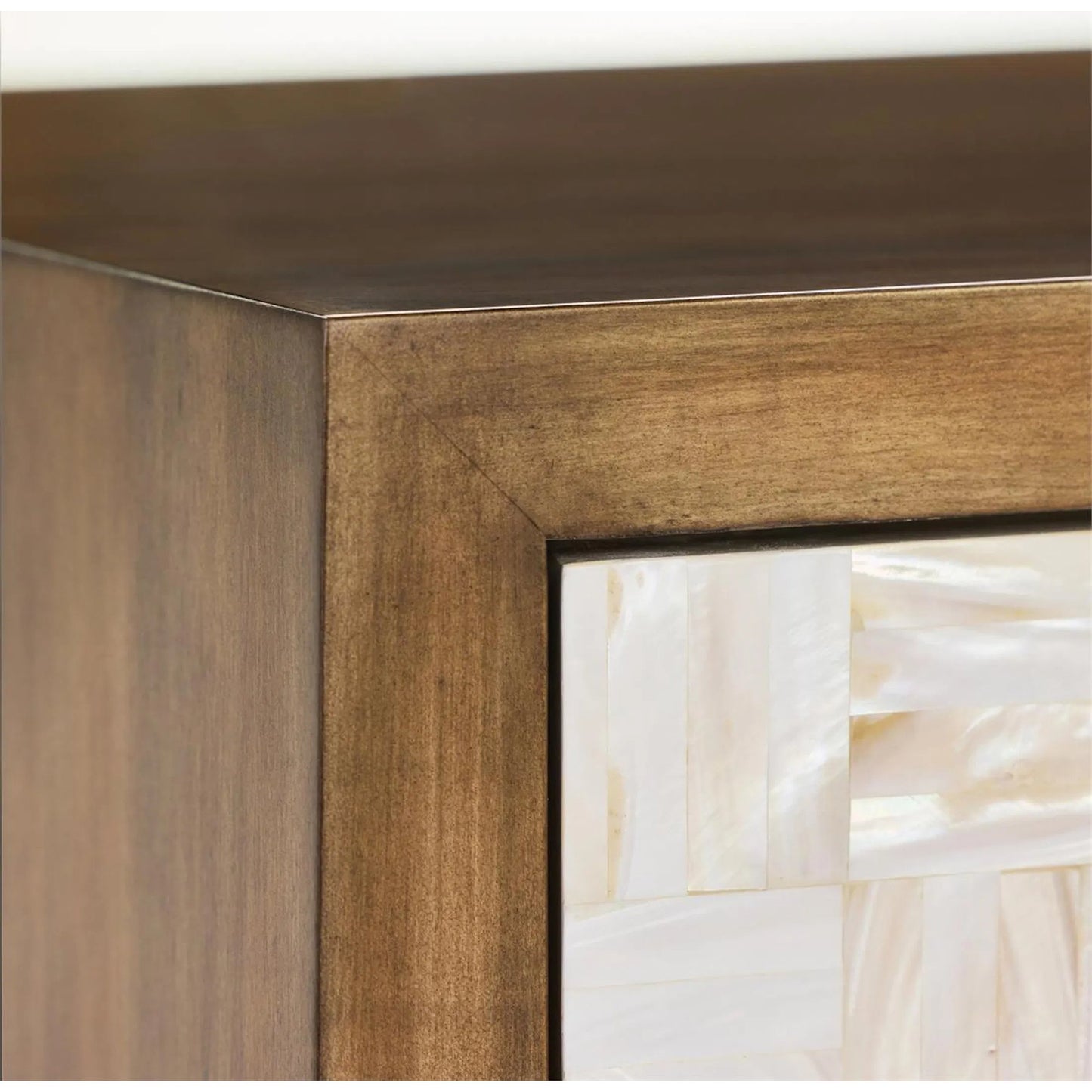 004 SI-2374082 | Closeup | Venus Four-Door Credenza by John-Richard in black and tristan, mother of pearl. Made from unique in a transitional style.