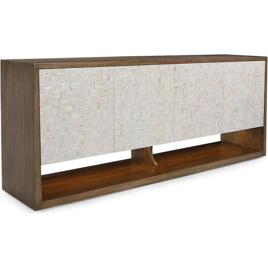Venus Four-Door Credenza by John-Richard in tristan, mother of pearl. Made from unique in a unique style.