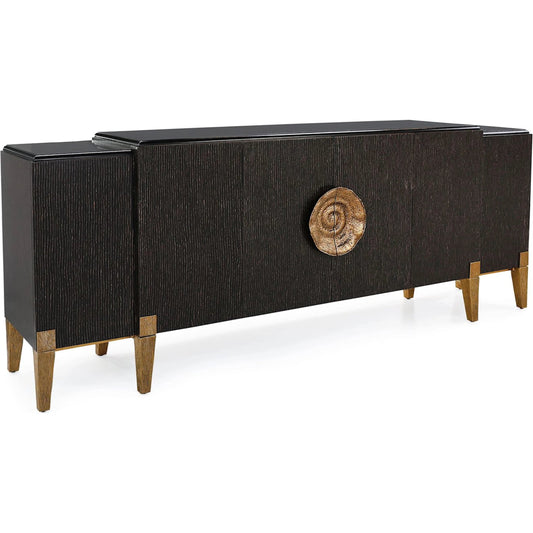 Fiore Six-Door Credenza by John-Richard in antique gold. Made from unique in a unique style.