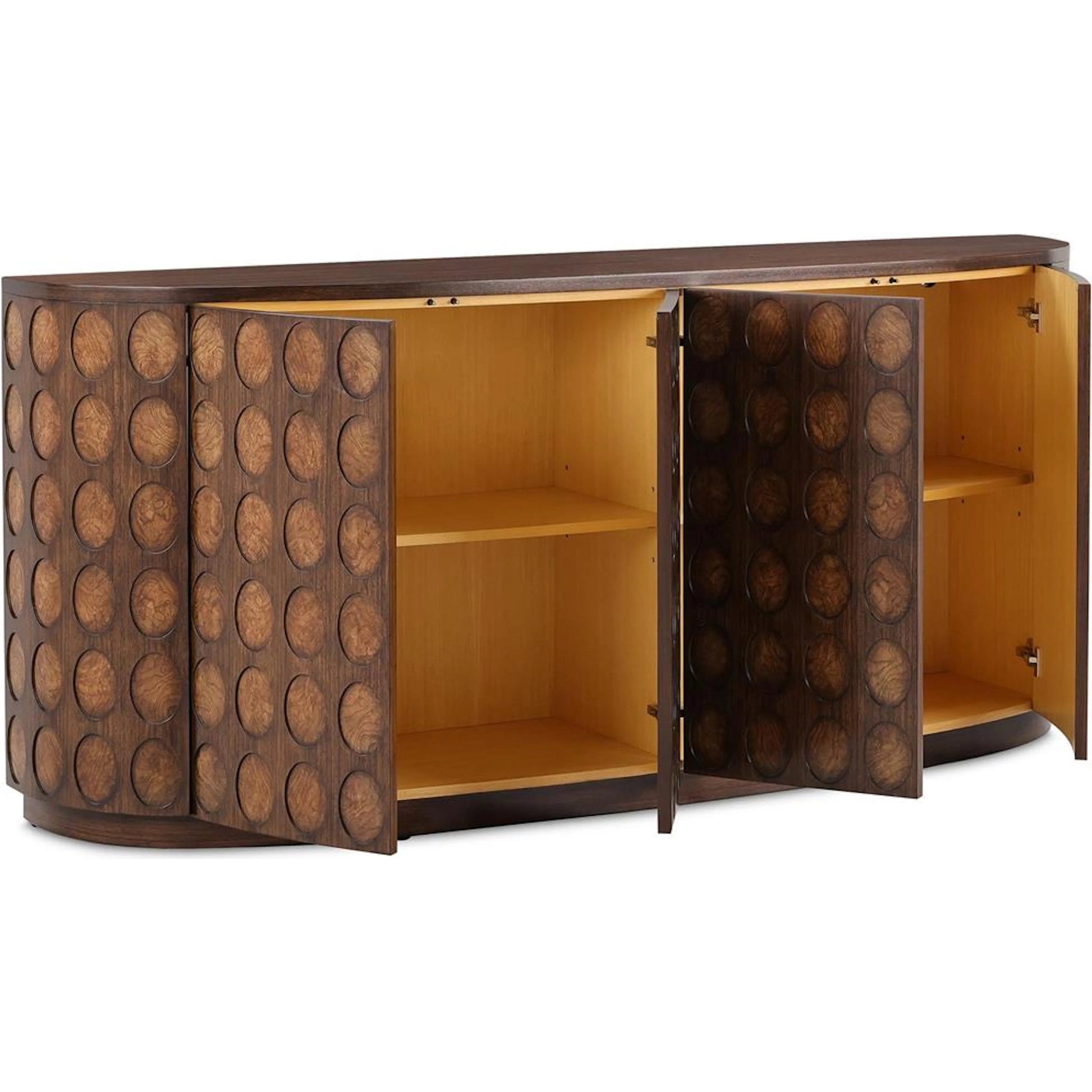 Hessen Four-Door Credenza by John-Richard in black. Made from unique in a unique style.
