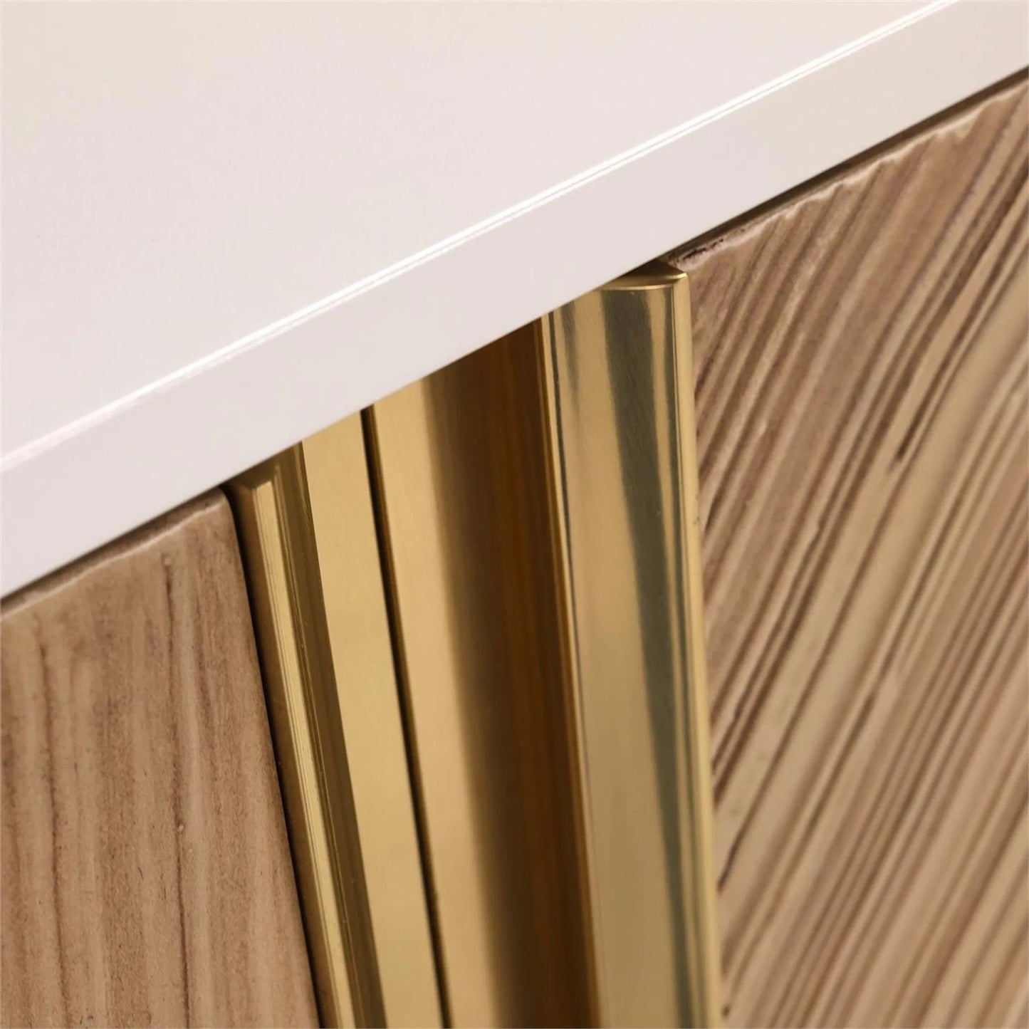 005 SI-2537477 | Closeup | Province Four-Door Credenza by John-Richard in white. Made from unique in a unique style.