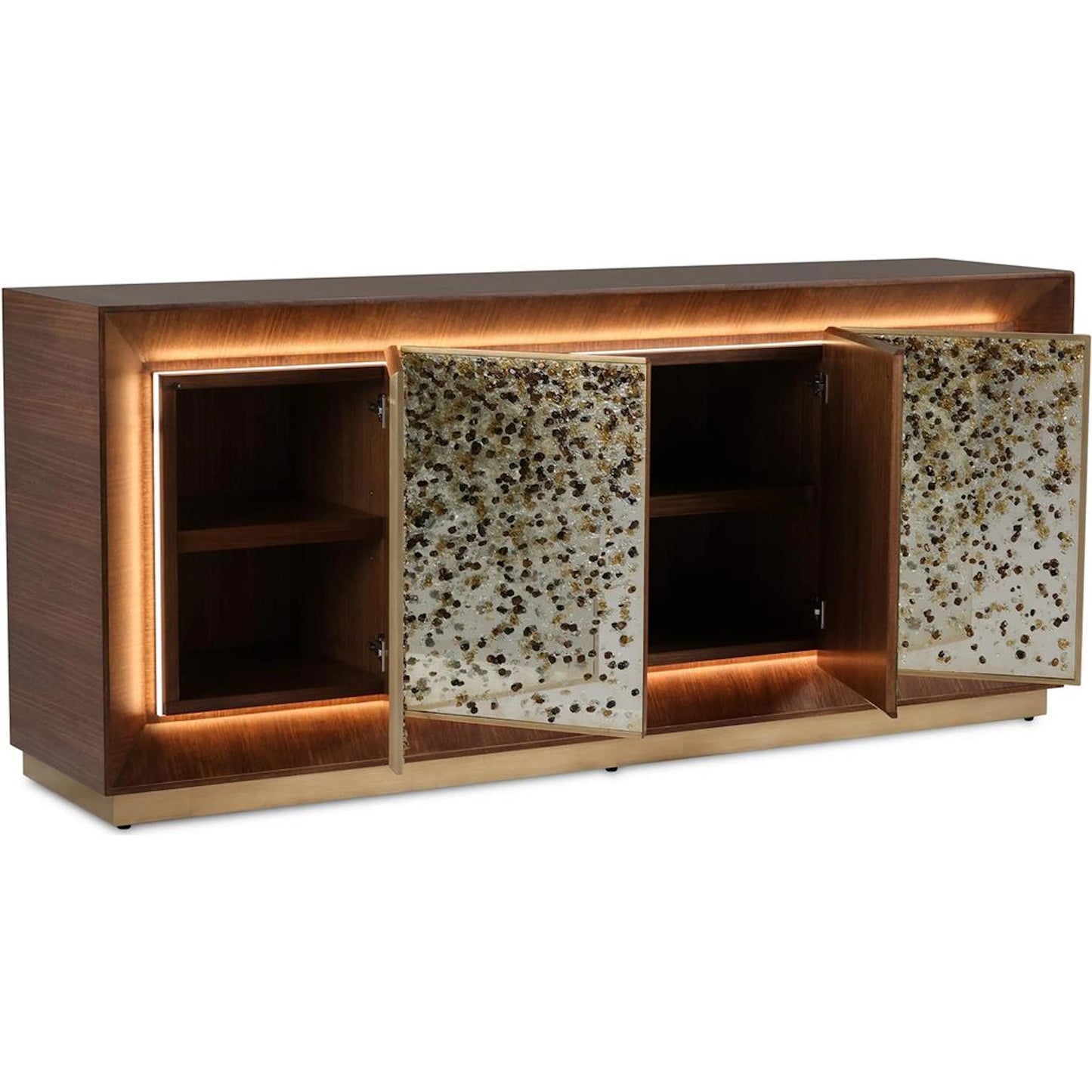 001 SI-2537396 | Additional Silo | Macallan Four-Door Lighted Credenza by John-Richard in black. Made from unique in a unique style.