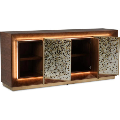 Macallan Four-Door Lighted Credenza by John-Richard in black. Made from unique in a unique style.