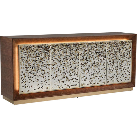 Macallan Four-Door Lighted Credenza by John-Richard in black. Made from unique in a unique style.